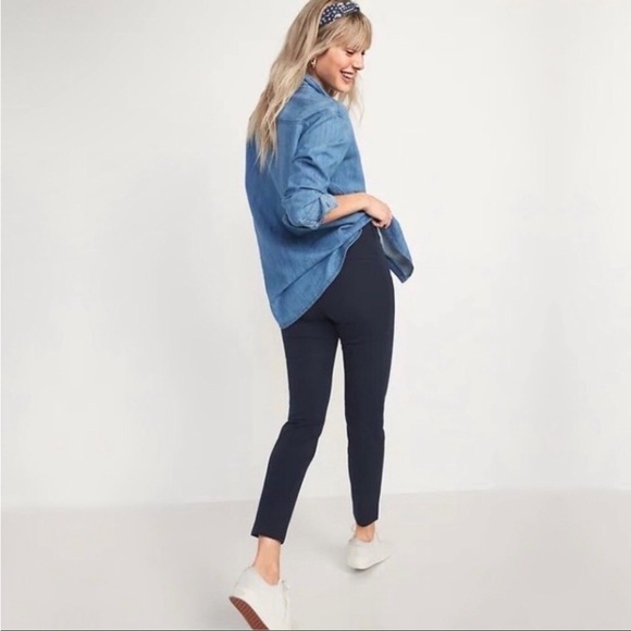 NWT! Old Navy Women's Navy High-Waisted Pixie Skinny Ankle Pants - Multiple 💙 - Picture 1 of 5
